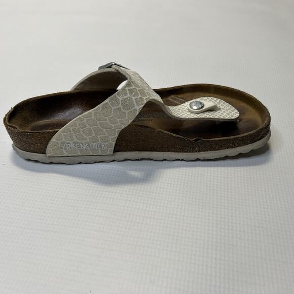 Birkenstock Gizeh Women Slip On Sandals Snake Skin Metallic Size 36 EU / 5 US - Picture 10 of 14